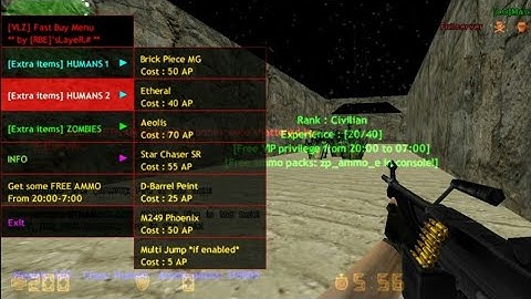 CS 1.6 ANDROID FAST BUY MENU IN VLZ ZOMBIE ESCAPE