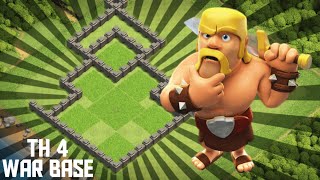 BEST EPIC TH 4 WAR BASE | COC TOWN HALL 4 2024 BASE | CLASH OF CLAN | @linuxbuilder