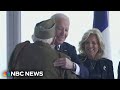 Watch: Biden shares a joke with D-Day vet at Normandy event