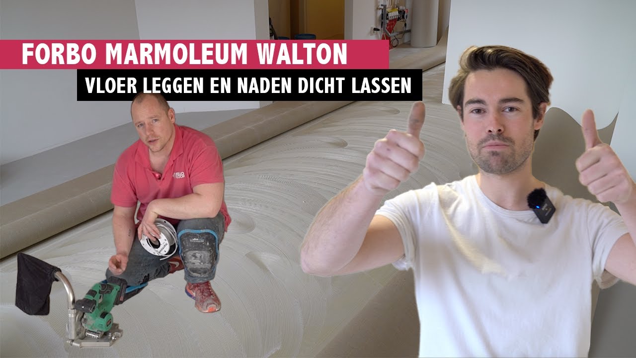Forbo Marmoleum Walton Cirrus 3369 leggen en naden dicht lassen met lasdraad | Hellofloor