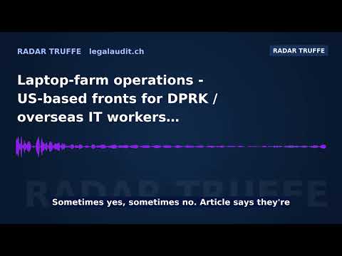 Laptop-farm operations — US-based fronts for DPRK / overseas IT workers