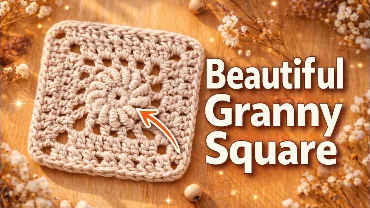 How to Crochet a Beautiful Granny Square with Bullion and X-Stitches | Easy Tutorial #howtocrochet