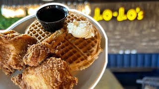 Eating at LoLo's Chicken and Waffles in Arizona