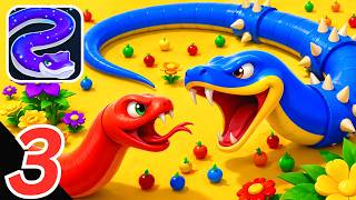 Snake Rivals Gameplay Walkthrough Part 3 - Eat Apples, Get Huge! (iOS, Android)