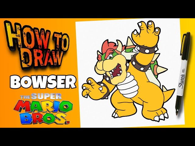 Como DESENHAR o bowser do FILME DO Mario- Como DIBUJAR a BOWSER Super Mario  how to draw BOWSER 