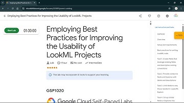 Employing Best Practices for Improving the Usability of LookML Projects | #qwiklabs | #GSP1020 #CLI