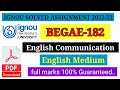 begae 182 ignou solved assignment 2022-23 bag bca bcom bhag pdf