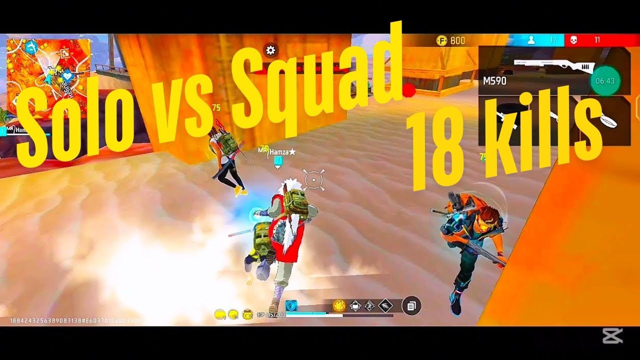 18 kills solo vs Squad Gameplay#foryou#freefire#ff#HAMZA01 - YouTube