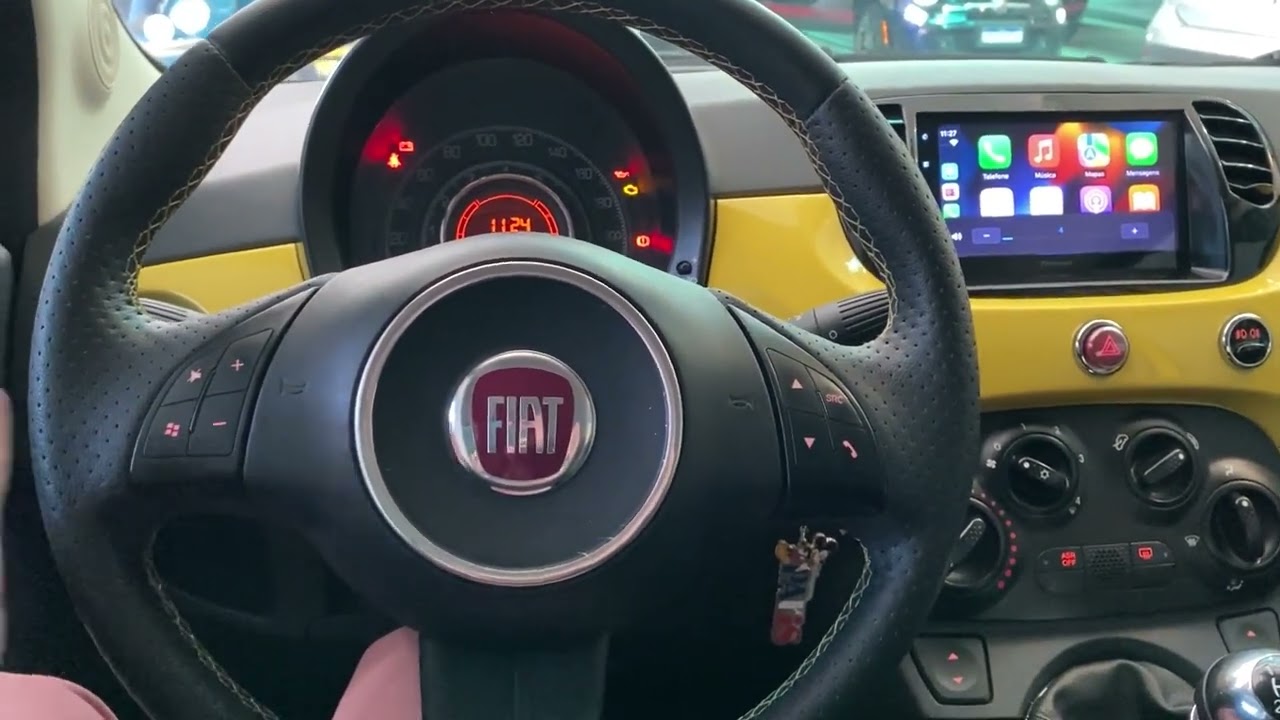 Fiat500 Polonês 2010 - Central Pioneer 7" CarPlay + Android Auto + Camera traseiro - ArtsomAuto