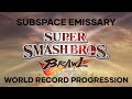The History of Subspace Emissary Any% Speedruns - World Record Progression - Super Smash Bros. Brawl