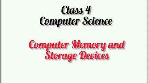 Class 4|| Computer Science|| Computer Memory and Storage Devices|| Chapter-3||