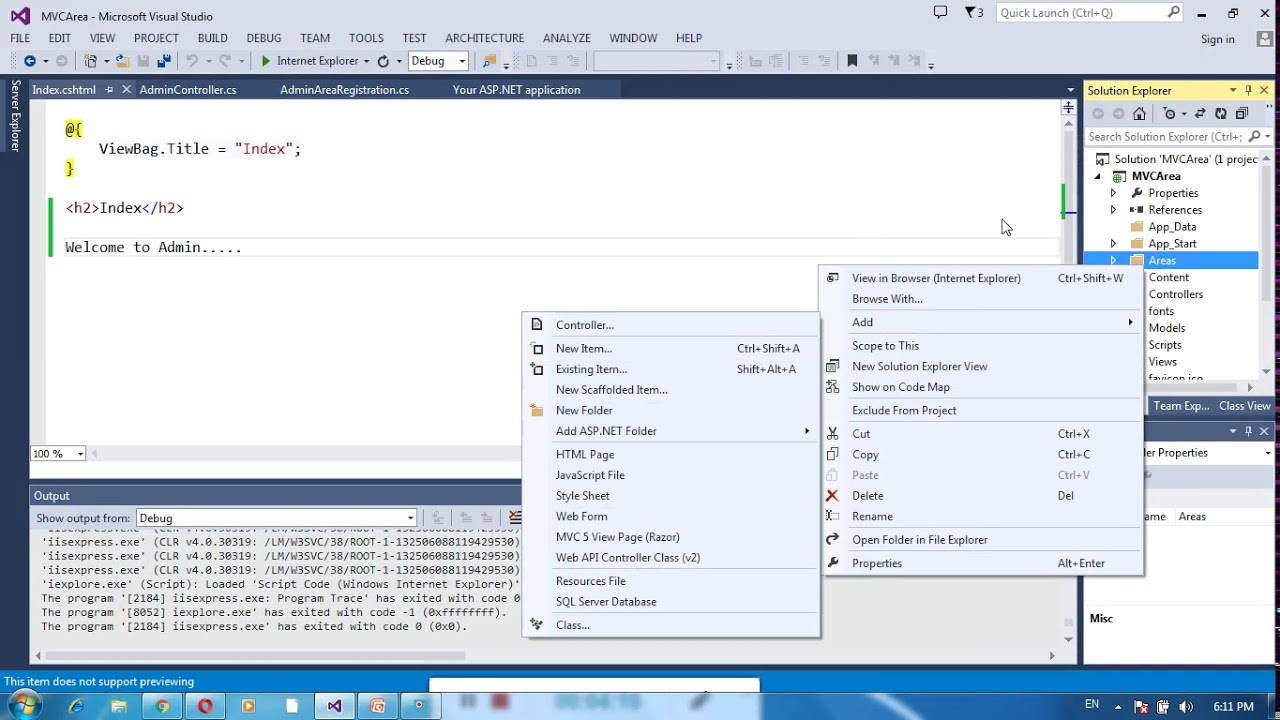 Tutorial for MVC Area#Dot Net#MVC#Pratical Knowledge