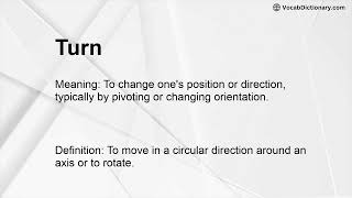 Turn Meaning