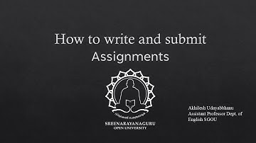 How to write and submit Assignments?