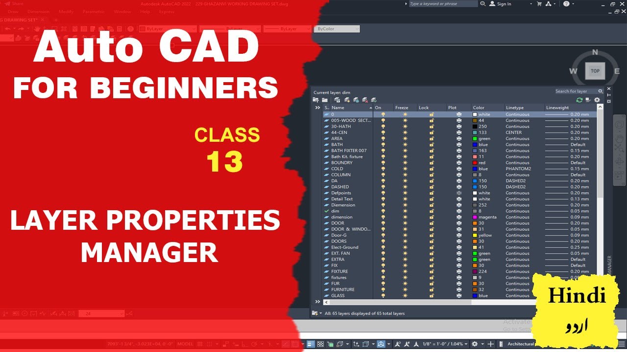 LAYER PROPERTIES MANAGER - Auto Cad for Beginners - Class 13 Urdu ...