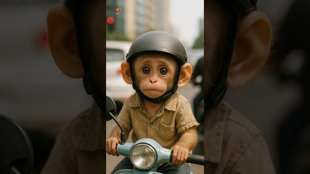 small baby monkey rio hertouching big story❤️🐒 