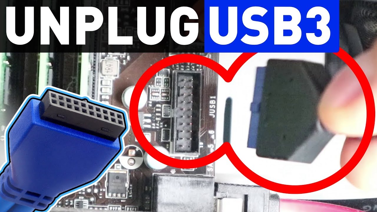 mm fordom Ugyldigt How to Unplug USB 3.0 Connector from Mainboard (Remove, Pull off,  Disconnet, Eject USB 3/3.1/3.2) - YouTube