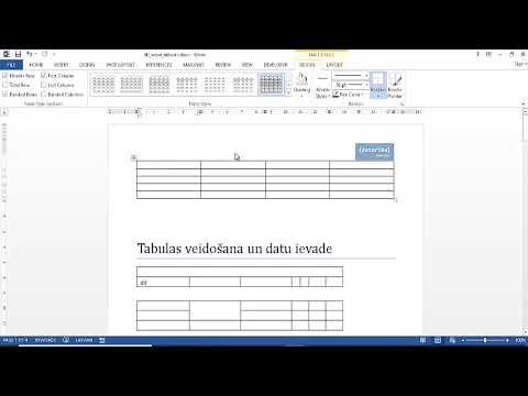 Video: Kā Izveidot Tabulas Programmā Word