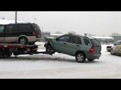 02-15-2021 Lexington, KY - Roads Made Dangerous by Layers of Freezing Rain, Sleet, and Snow