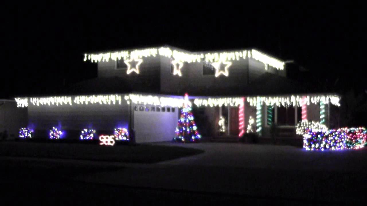 DJ Frank Holiday Light Show Counting Stars & Geronimo (2014) YouTube