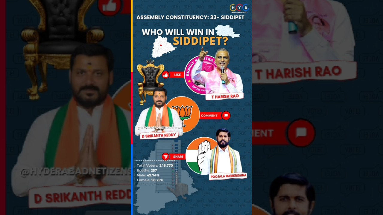 Who will be the next MLA of Siddipet Constituency? 