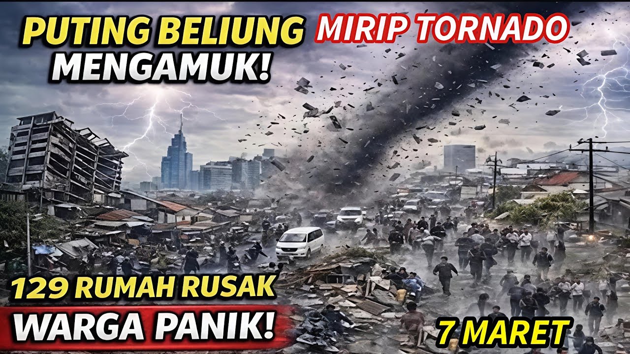 VIRAL!! DETIK-DETIK PUTING BELIUNG MIRIP TORNADO NGAMUK CIMAHI -129 Rumah Rusak Dalam Hitungan Menit