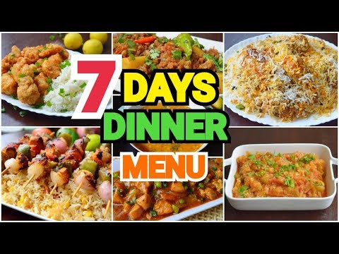 WEEKLY MENU FOR DINNER || 7 Days Dinner Menu by (YES I CAN COOK) #WeeklyMenu #DinnerMenu #Desi