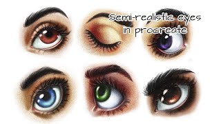 The Process Of Drawing Eyes In The Program Procreate