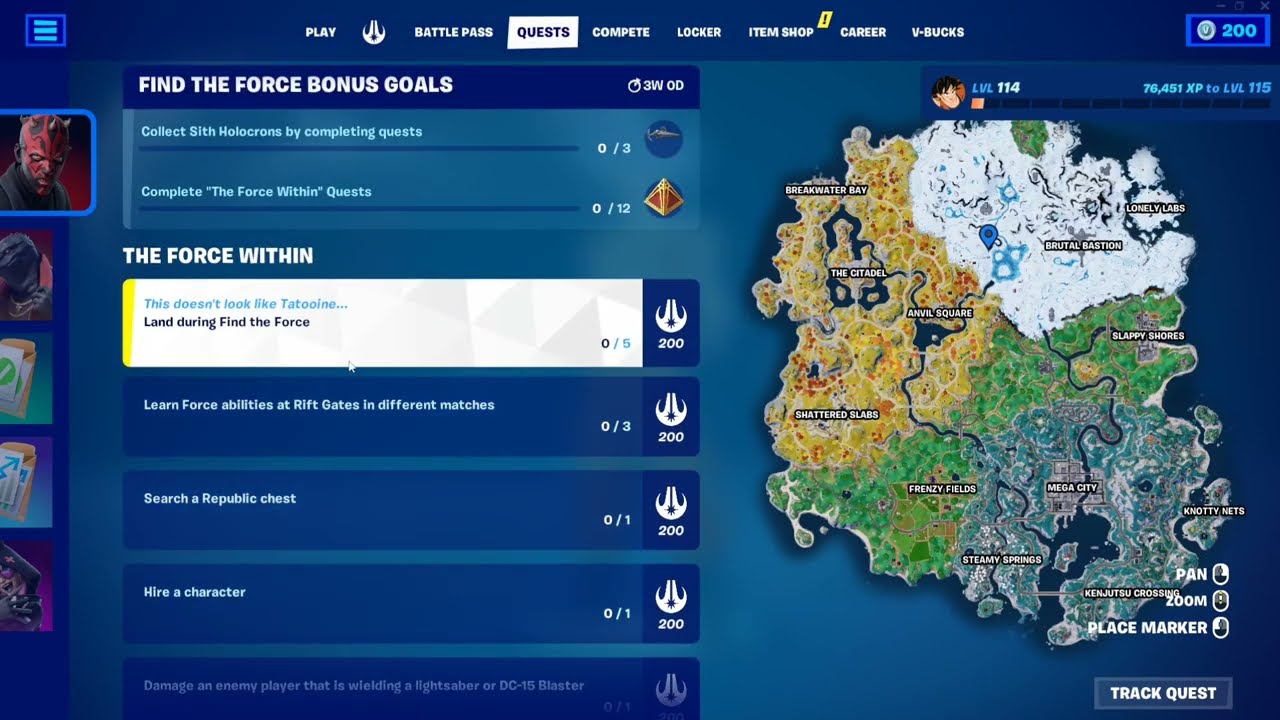 Land During Find the Force | Fortnite X Star Wars