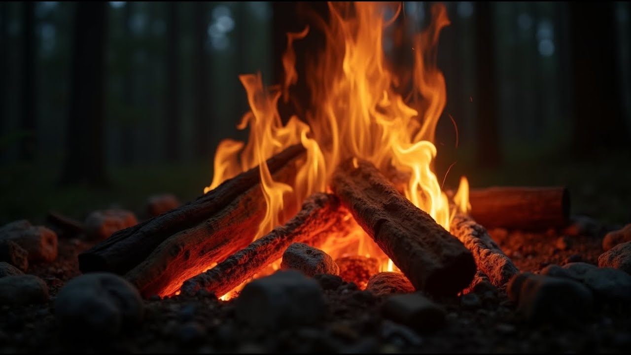 Serene Firewood Crackling for Slow Breathing