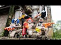 LTT Films : Couple Silver Flash Nerf Guns Fight Mr Tiger Monster Bandit Team Uses Evil Masks