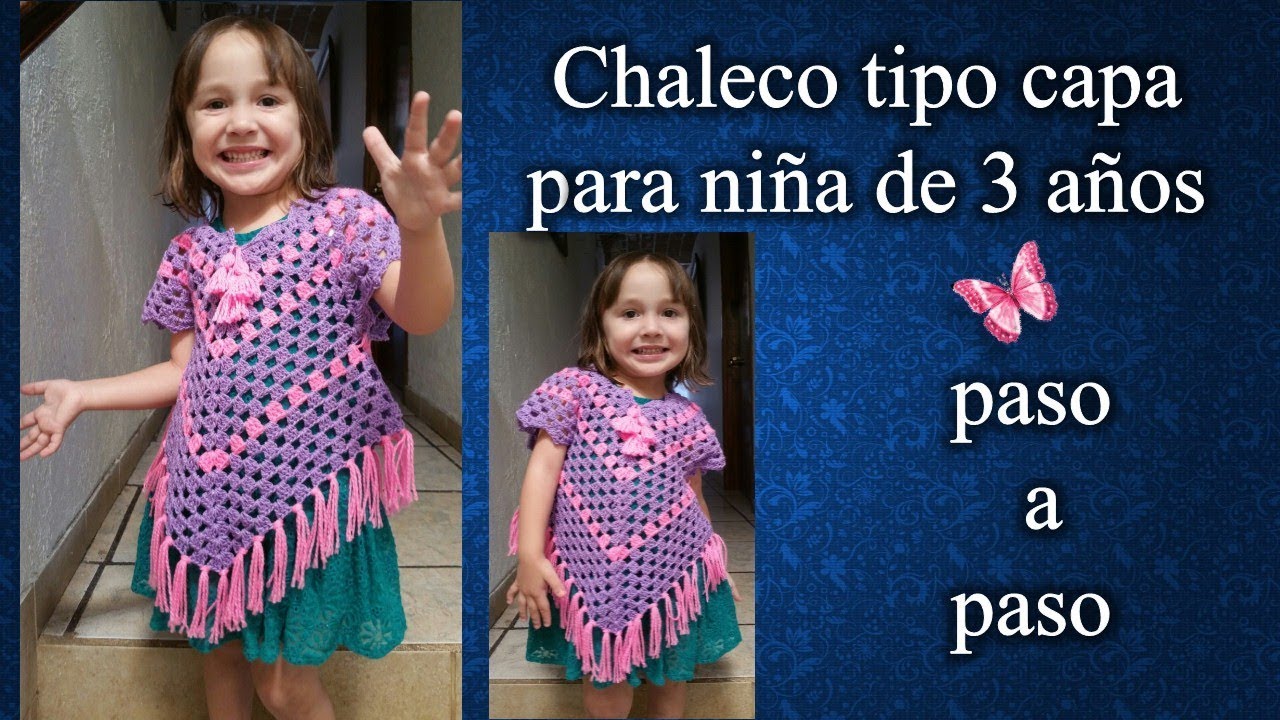 CHALECO NIÑA 2 A 3 AÑOS en crochet PASO A PASO 