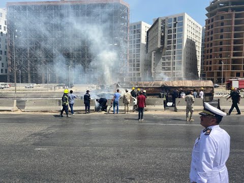 الطريق الدائرى اليوم مغلق حادث انقلاب سيارة فى اتجاه المعادى والبساتين والتجمع