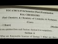 Fuel Chemistry &amp; Chemistry of Cosmetic &amp;  Perfumes B.Sc Chemistry  previous year question paper