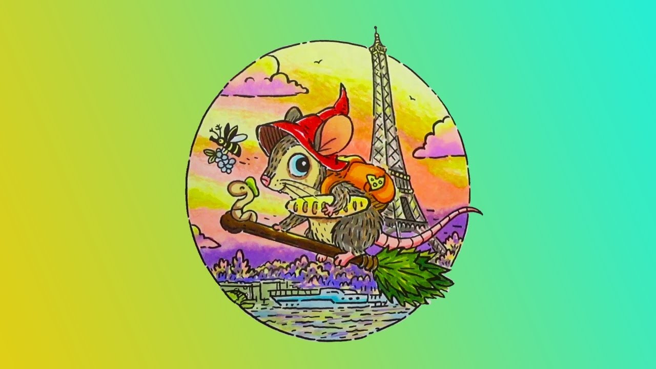Spring in Paris || MATCHSTICK MOUSE || A spring time coloring book ...