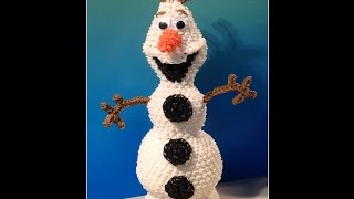 Olaf Loomigurumi Amigurumi Frozen Snowman Part 1 - Rainbow Loom Band Crochet Hook Only Лумигуруми