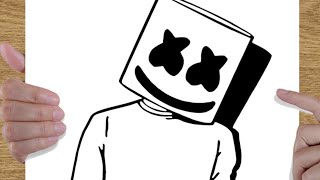 Dessin facile | comment dessiner marshmello facilement | facile à dessiner | Dessin kawaii