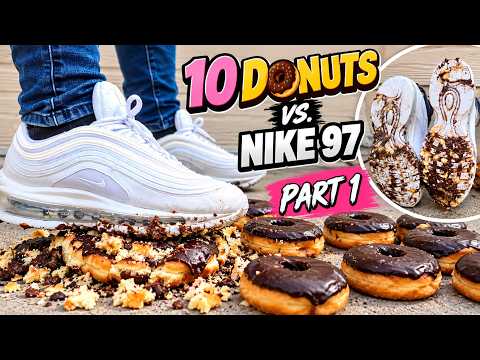 10 DONUTS vs. NIKE AIR MAX 97 🍩👟 | Satisfying ASMR Crush | PART 1#sneaker