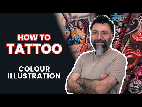 How To Design and Tattoo Colour Illustration with Volkan Tattooz | Tutorial
