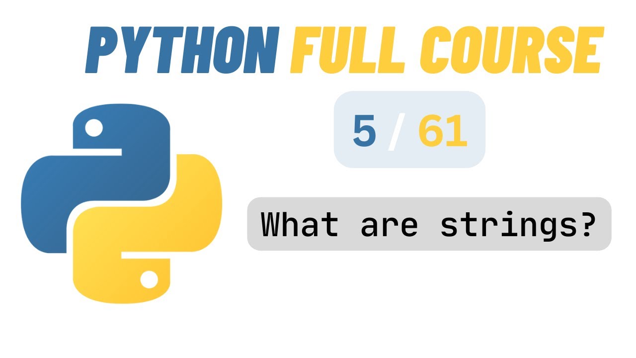 Python 3 - Episode 5 - What are strings - YouTube