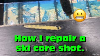 How to repair a ski Core Shot. Salomon skis