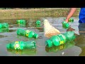 Best Fishing Video | Hook Fishing | Traditional Simple Fish Trap With Plastic Bottle & Banana tree