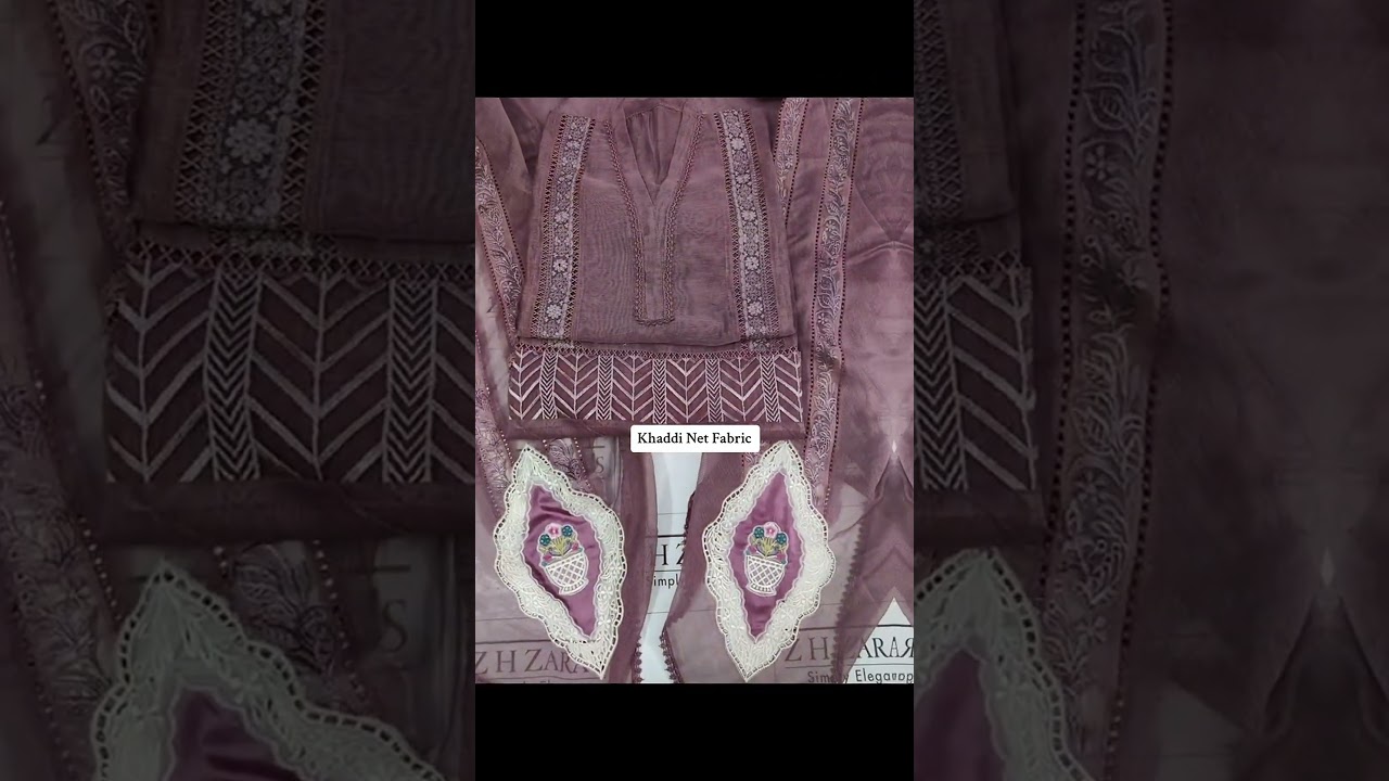 Elegant Khaddi Net Fabric Dress Designs