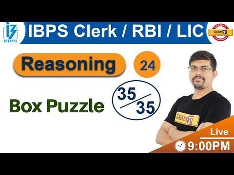 Class 24|| IBPS Clerk / RBI / LIC || Reasoning || By Vinay Sir ||Box Puzzle ibps clerk admit card