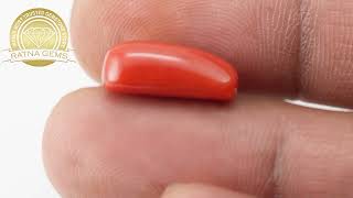 Product Video for: Moonga Stone (Red Coral) 7.32 Ratti (6.66 Carat) - Italian