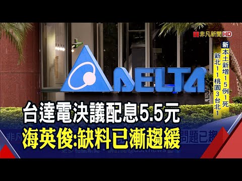 台達電配息5.5元！股東會董座1人坐鎮...布局電動車年營收看增5成｜非凡財經新聞｜20210719