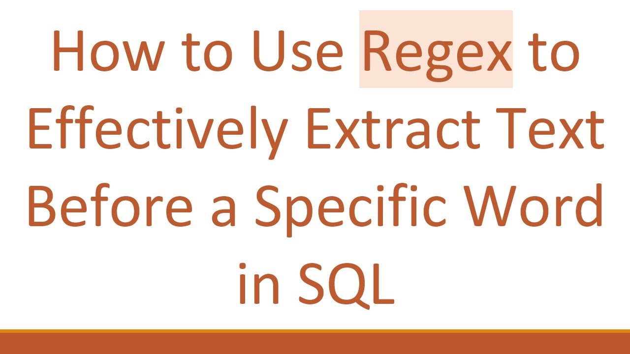 How to Use Regex to Effectively Extract Text Before a Specific Word in ...