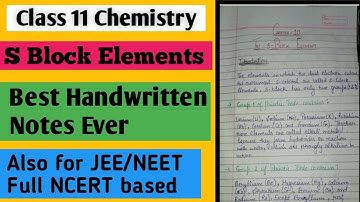 S Block Handwritten Notes| S Block Notes for NEET/JEE| Best notes of Ch-10| one shot Explanation
