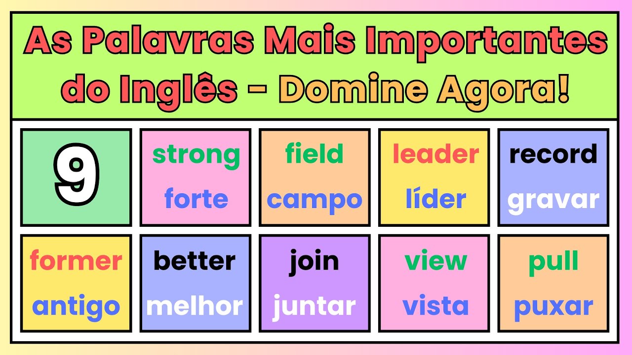 9:As Palavras Mais Importantes em Inglês: Comece a Falar Fluentemente