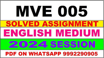 mve 5 solved assignment 2024 | mve 5 solved assignment in english 2023-24 | mve 5 2024